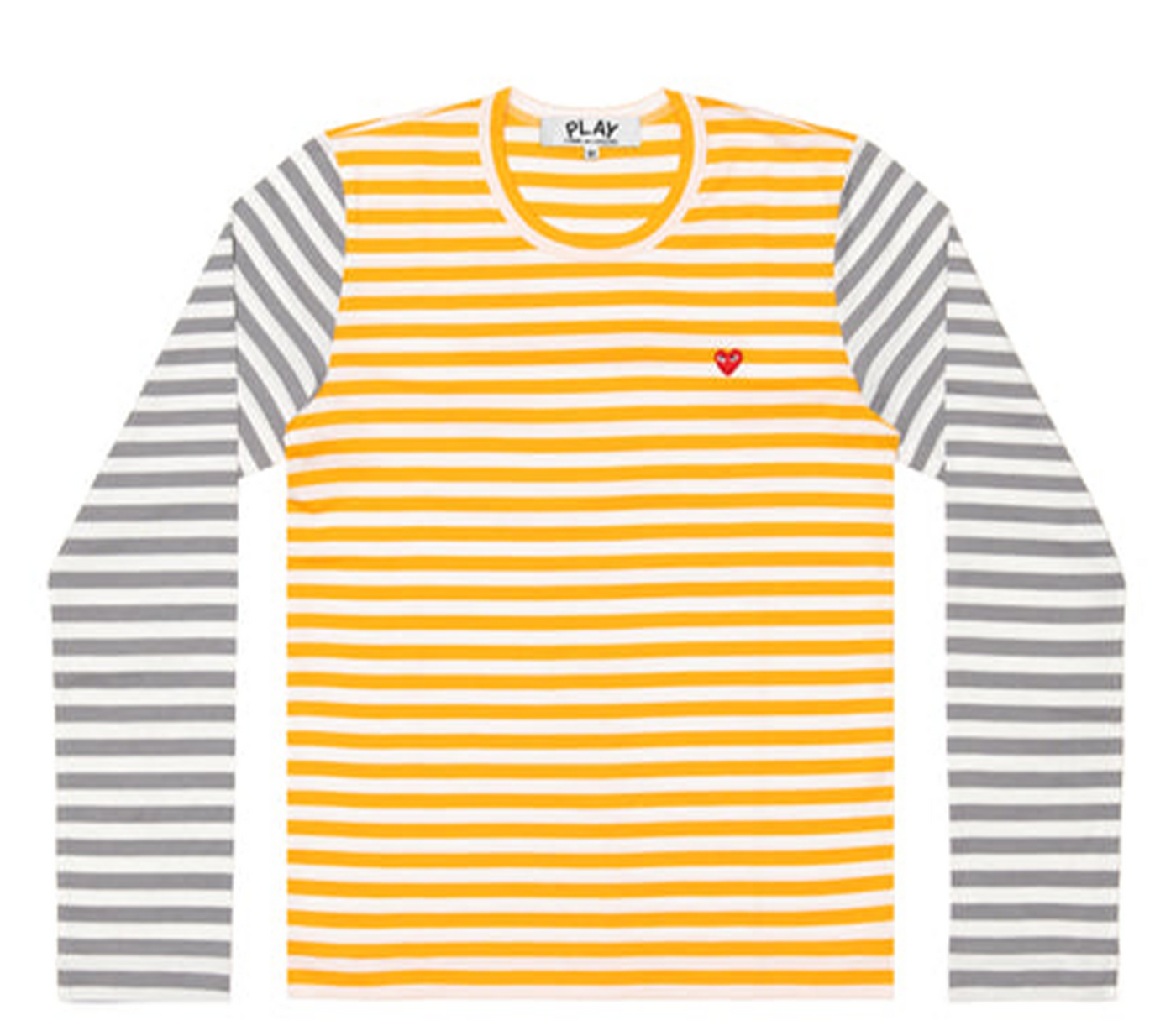 Comme des Garcons Play Long Sleeve Stripe Bi-Colour Women Yellow 1