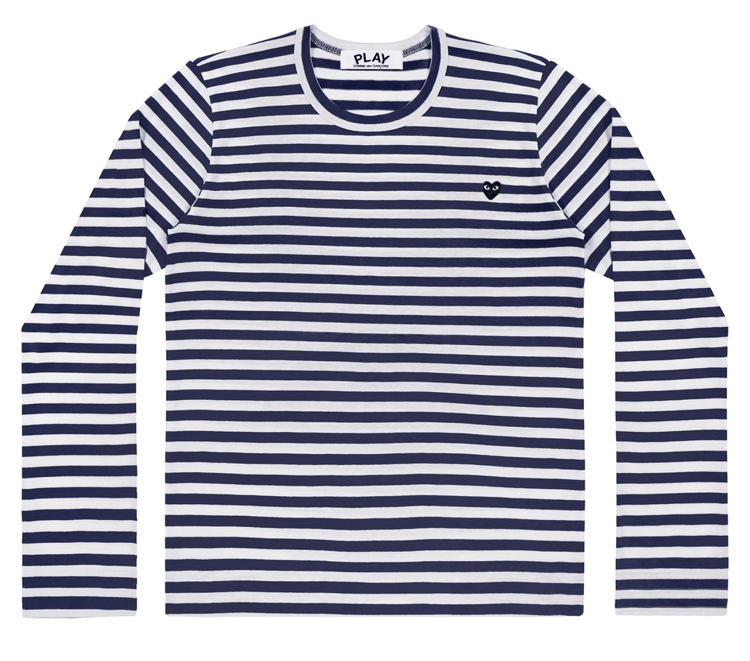 Comme-des-Garcons-Play-Long-Sleeved-T-Shirt-With-Little-Black-Emblem-Men-Blue-1
