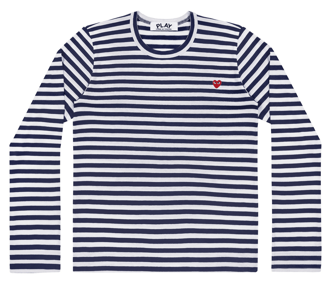 Comme-des-Garcons-Play-Long-Sleeved-T-Shirt-With-Little-Red-Emblem-Men-Blue-1