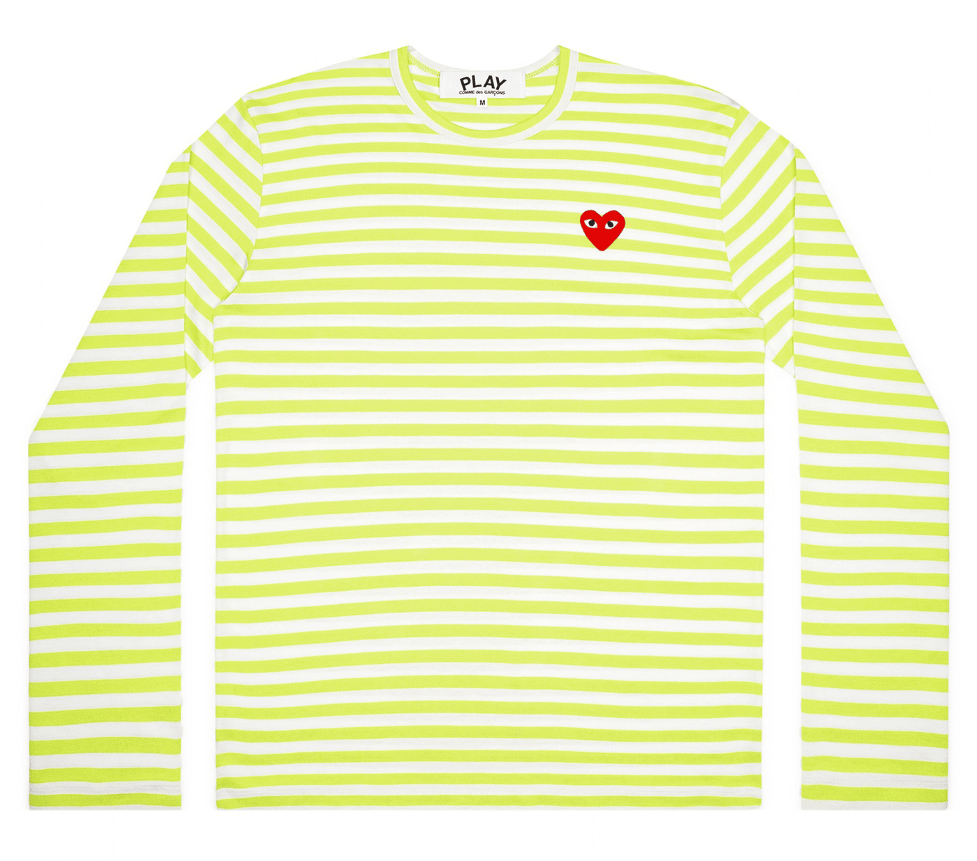 Comme-des-Garcons-Play-Long-Sleeved-T-Shirt-With-Red-Emblem-Men-Green-1