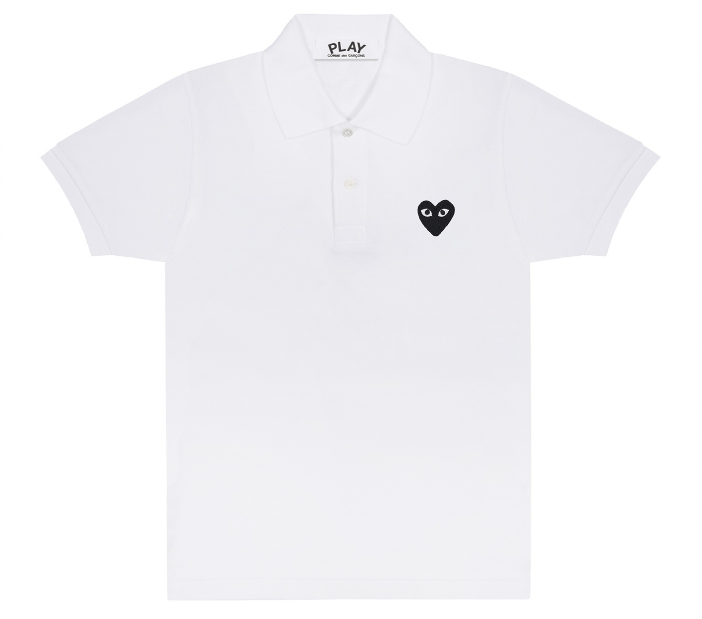 Comme-des-Garcons-Play-Polo-Shirt-with-Black-Emblem-Men-White-1