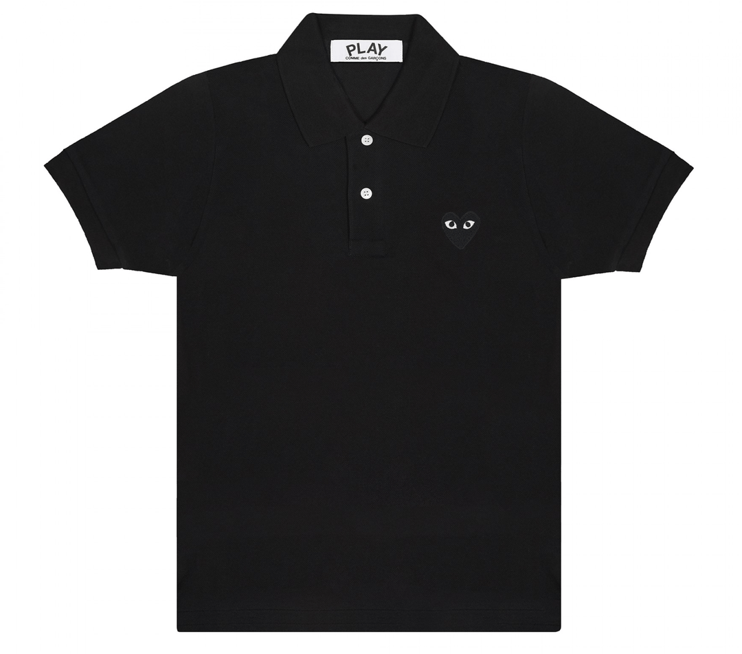 Comme-des-Garcons-Play-Polo-Shirt-with-Black-Emblem-Women-Black-1