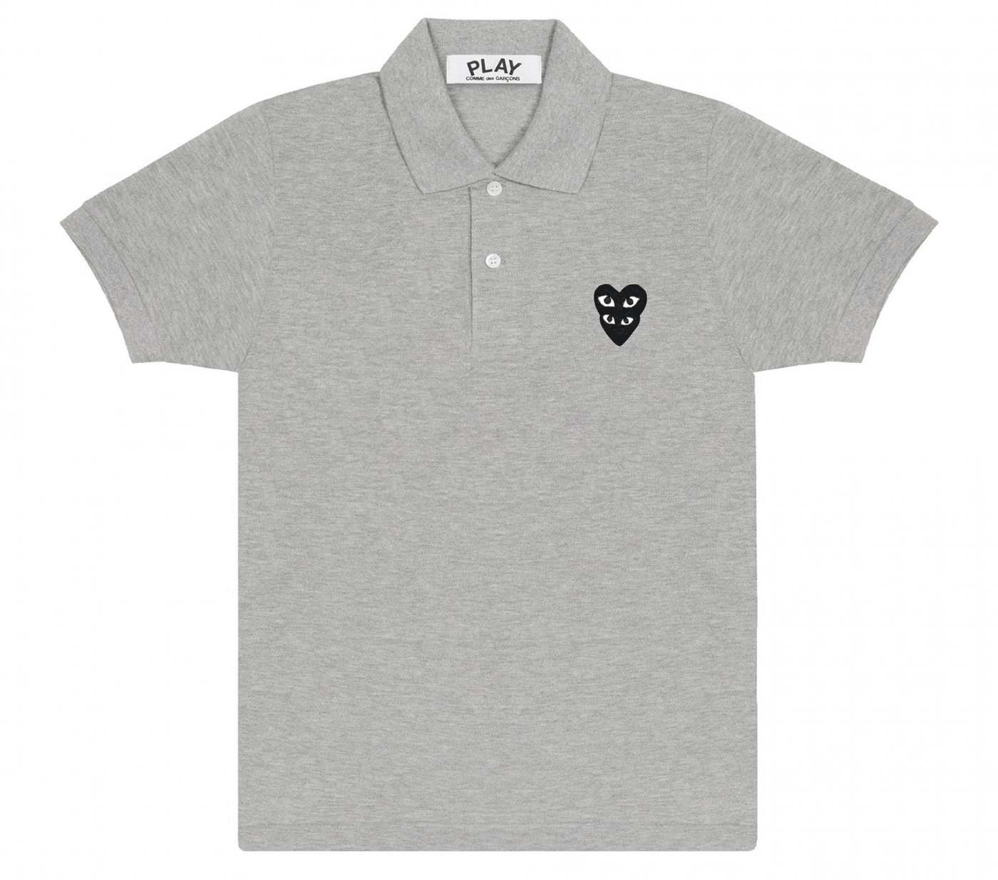 Comme-des-Garcons-Play-Polo-Shirt-with-Double-Black-Hearts-Men-Grey-1