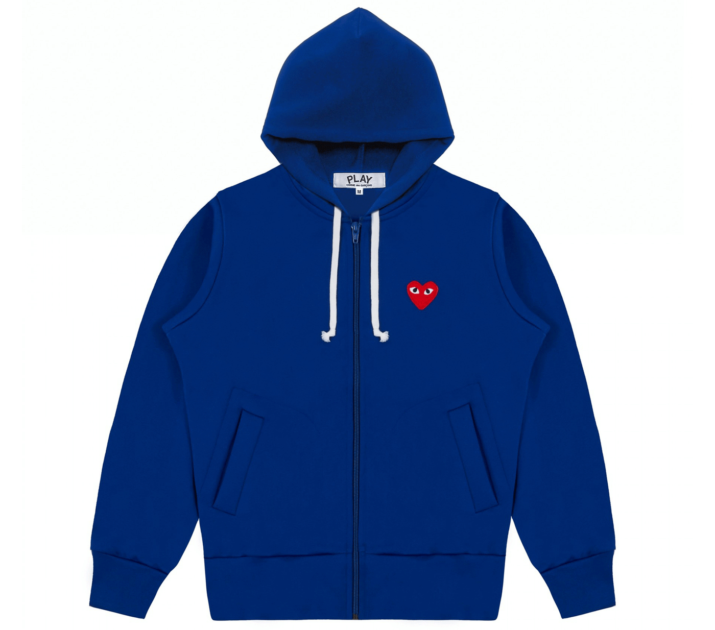 Comme-des-Garcons-Play-Red-Emblem-Zip-Up-Hoodie-Women-Blue-1