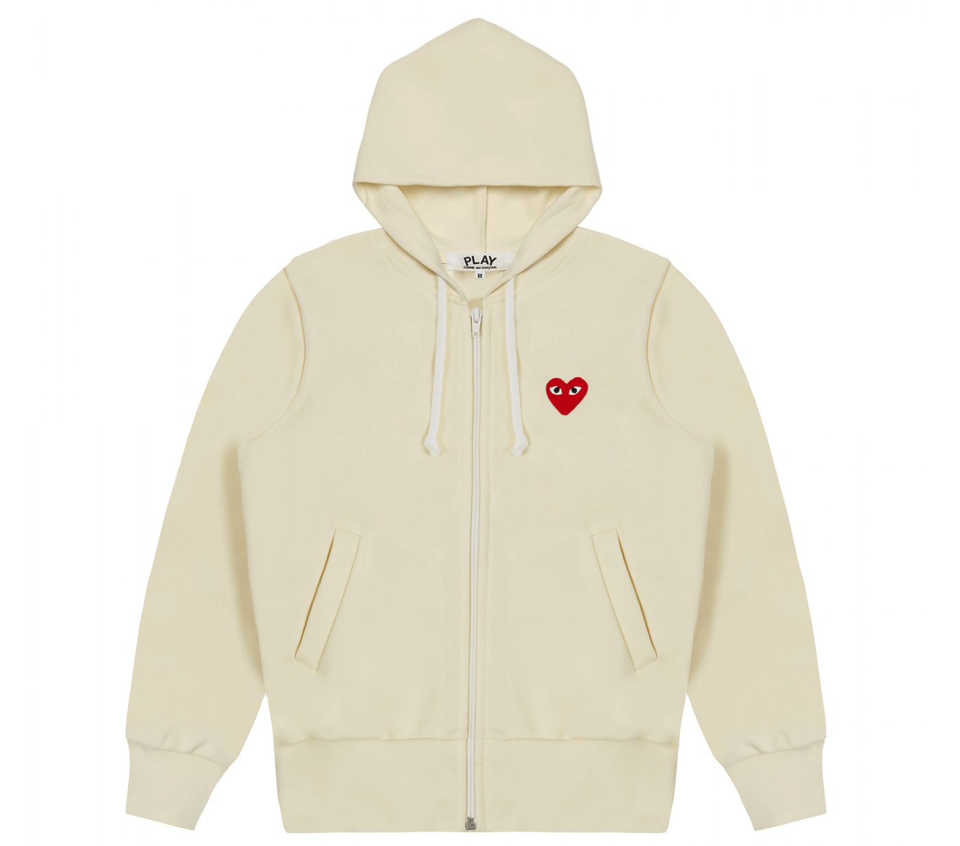 Comme-des-Garcons-Play-Red-Emblem-Zip-Up-Hoodie-Women-Ivory-1