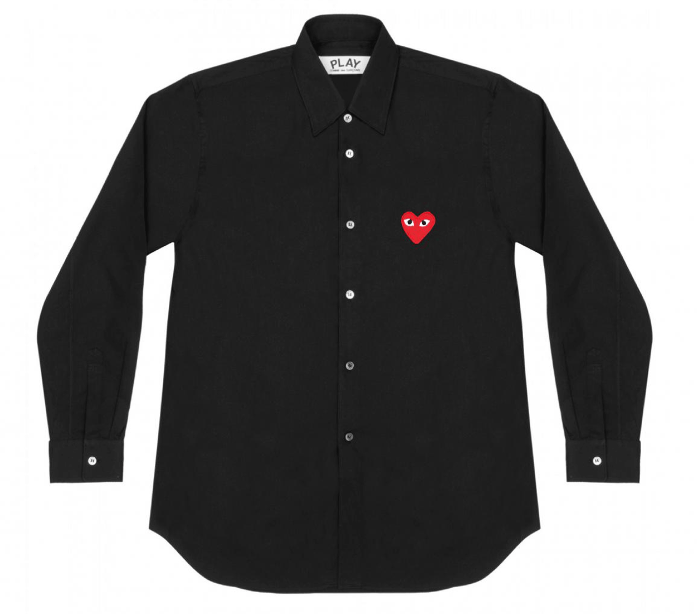 Comme-des-Garcons-Play-Red-Heart-Long-Sleeve-Shirt-Men-Black-1