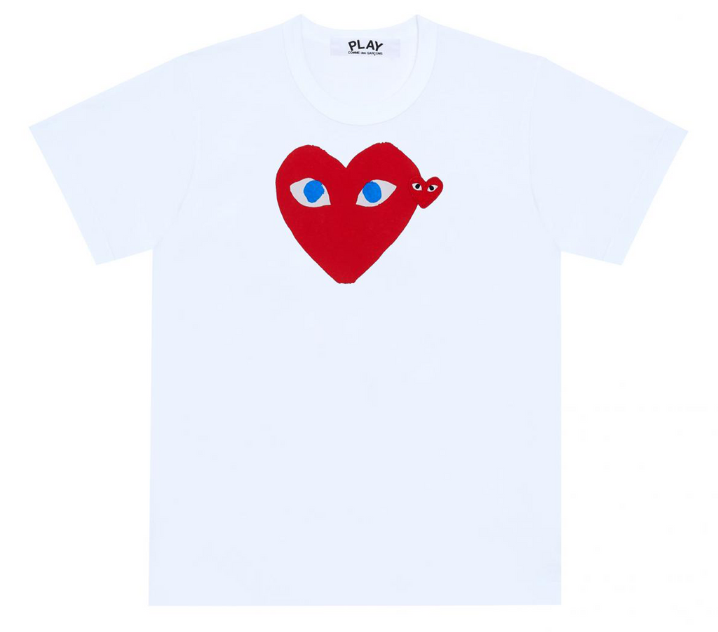 Tee With Red Heart And Blue Eyes Printed Women (White) – Club21