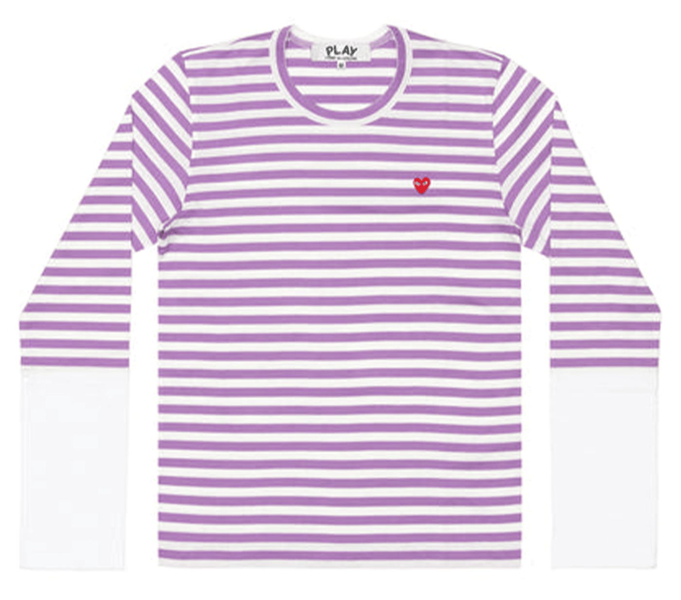 Comme-des-Garcons-Play-Stripe-White-Sleeve-Bi-Colour-T-shirt-Men-Purple-1