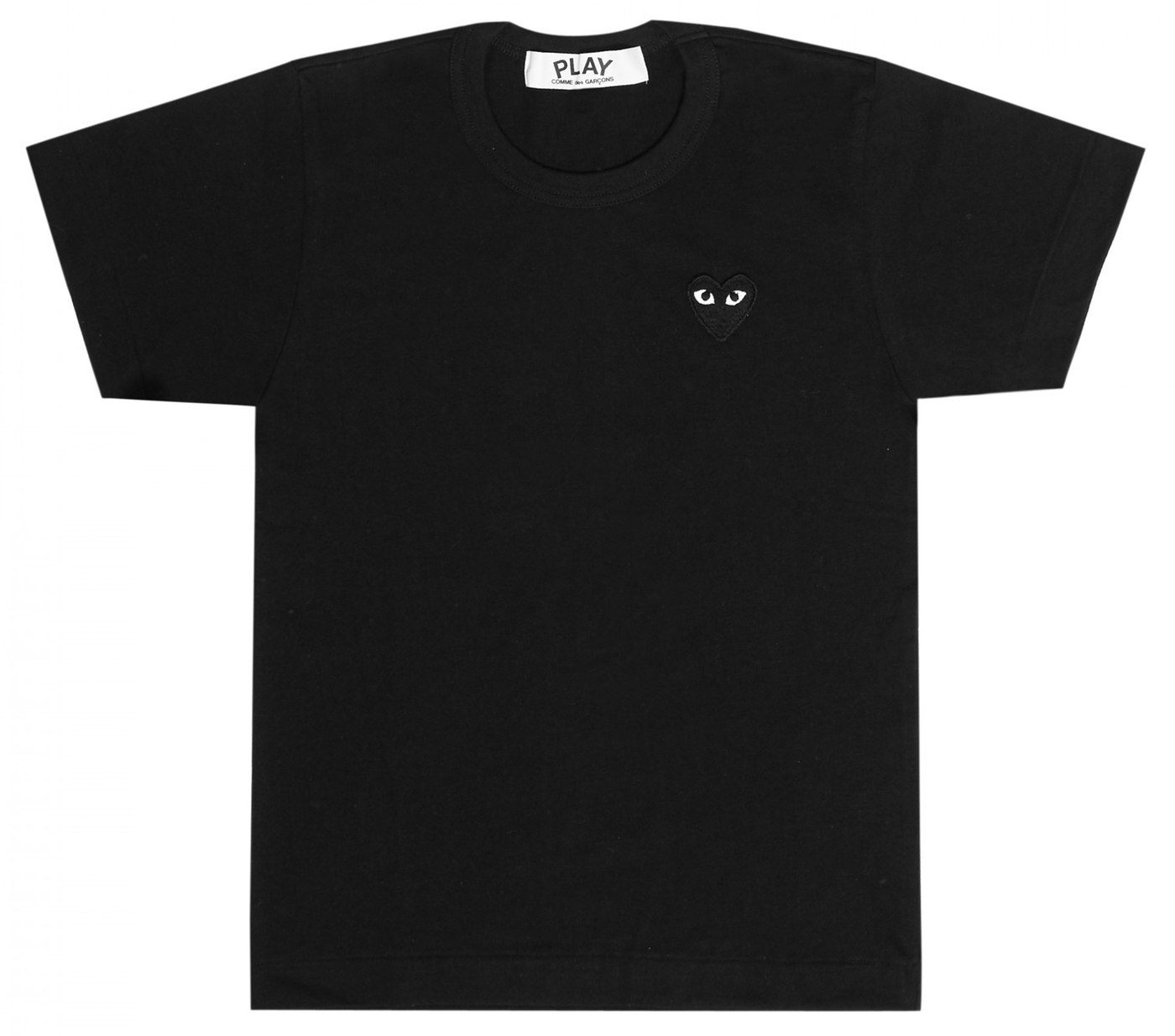Comme-des-Garcons-Play-T-Shirt-With-Black-Emblem-Men-Black-1