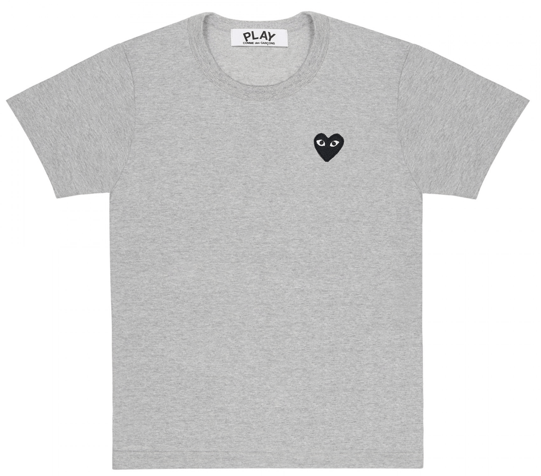 Comme-des-Garcons-Play-T-Shirt-With-Black-Emblem-Men-Grey-1
