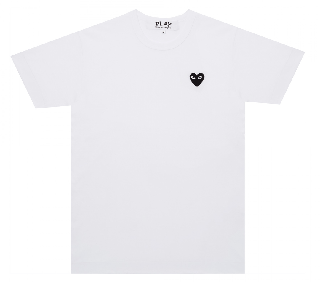 Comme-des-Garcons-Play-T-Shirt-With-Black-Emblem-Men-White-1
