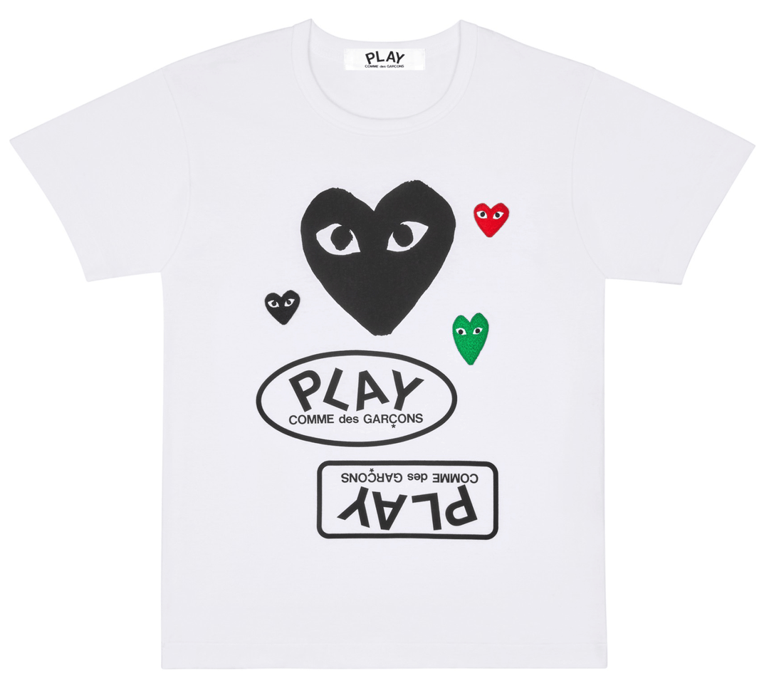 Comme-des-Garcons-Play-T-Shirt-With-Black-Logo-Print-Women-White-1
