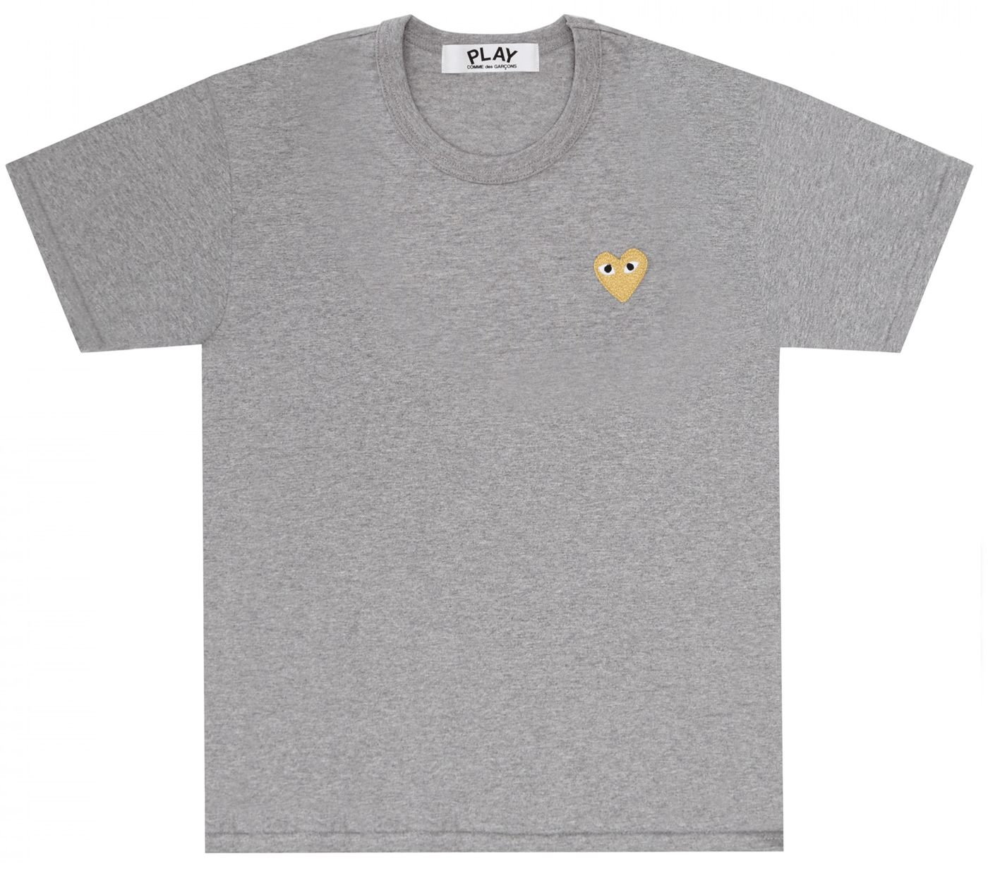 Comme-des-Garcons-Play-T-Shirt-With-Gold-Emblem-Women-Grey-1