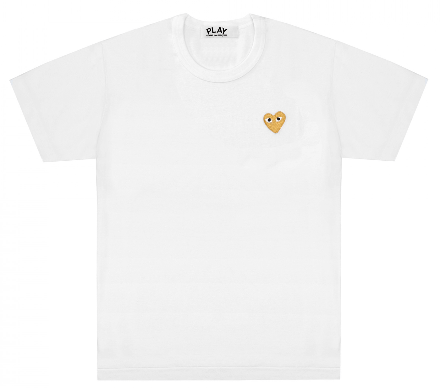 Comme-des-Garcons-Play-T-Shirt-With-Gold-Emblem-Women-White-1