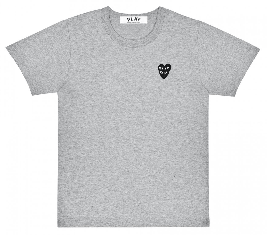Comme-des-Garcons-Play-T-Shirt-With-Stacked-Black-Emblem-Men-Grey-1