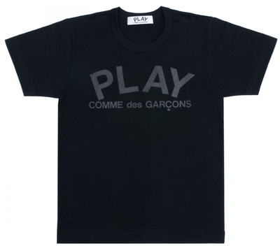 Comme-des-Garcons-Play-T-Shirt-with-Black-Logo-Print-Women-Black-1