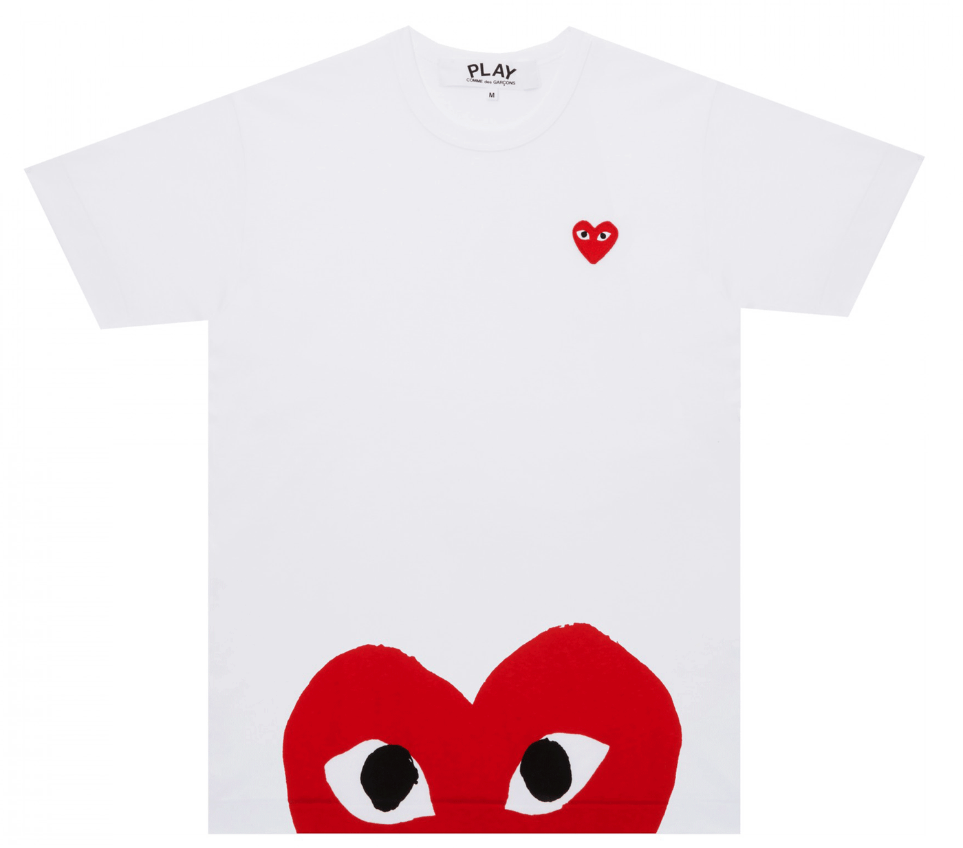 Comme-des-Garcons-Play-T-Shirt-with-Peek-a-Boo-Logo-Men-White-1