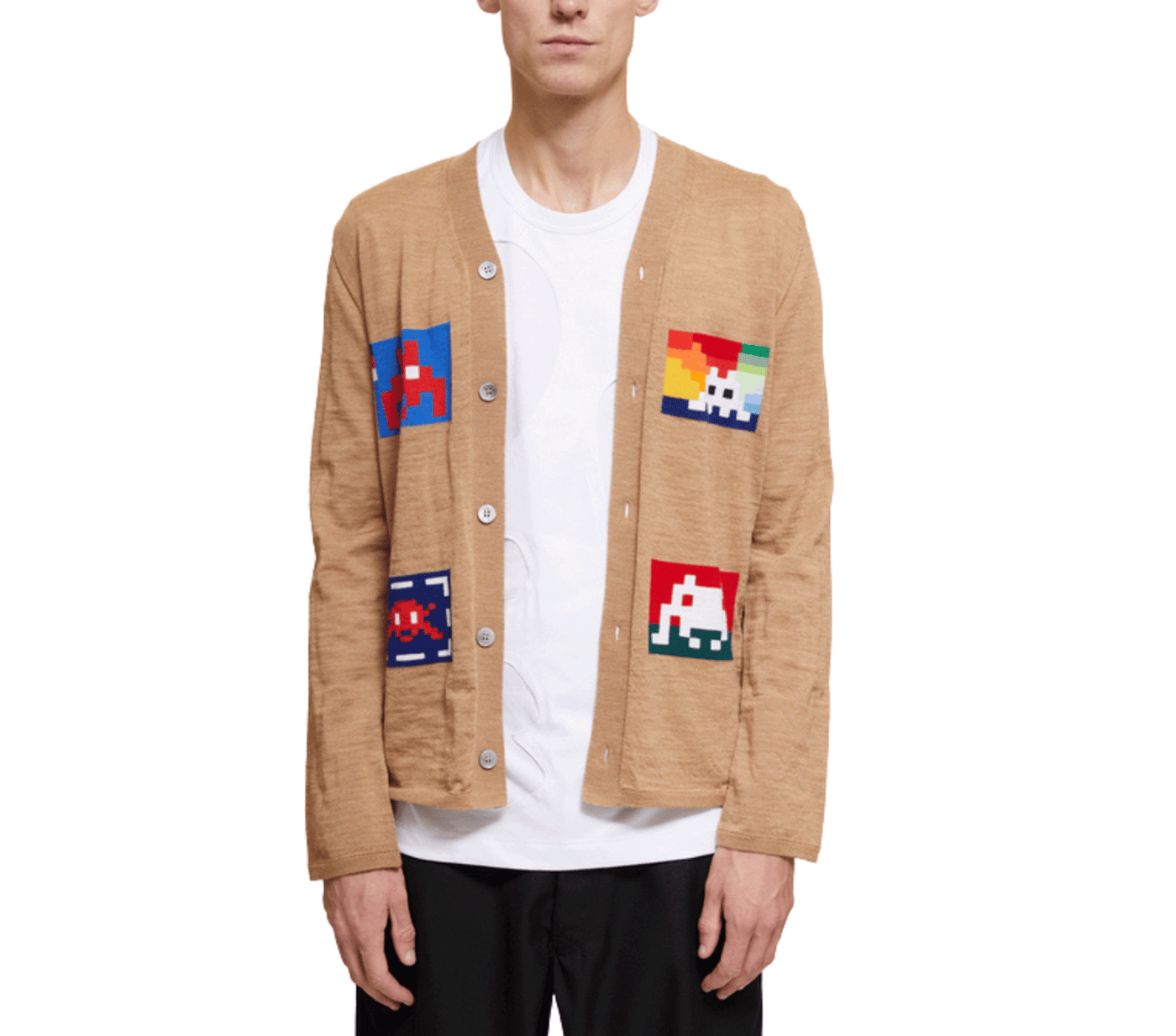 Comme-des-Garcons-Shirt-Comme-Des-Garcons-Shirt-X-Invader-Cardigan-Brown-1