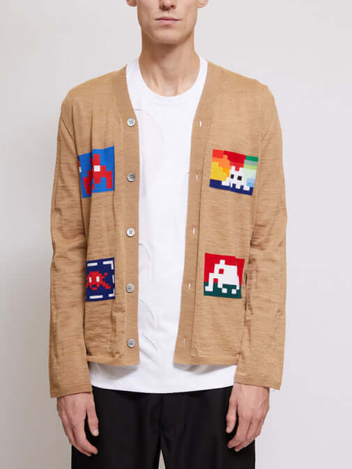 Comme-des-Garcons-Shirt-Comme-Des-Garcons-Shirt-X-Invader-Cardigan-Brown-2