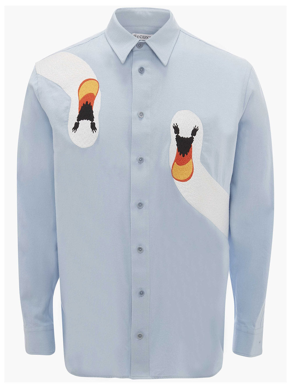   JWAnderson-SwanEmbroideredClassicFitShirt-LightBlue-1