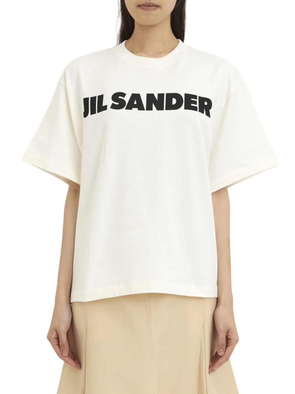 Jil-Sander-T-Shirt-Cn-Ss-Knitted-Natural-1