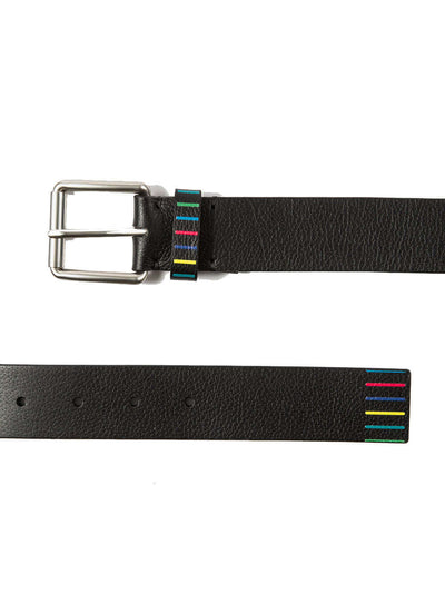 PS Paul Smith Men Reflective Leather Belt Black 1