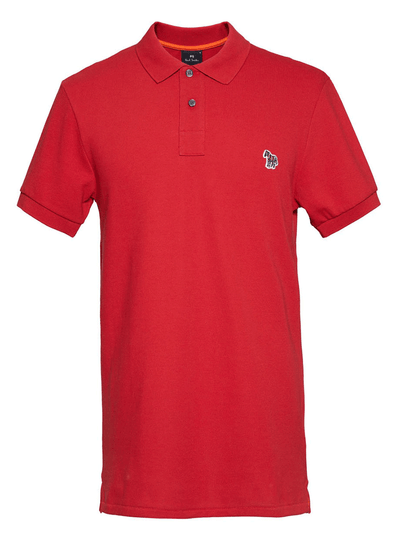 PS Paul Smith Men Cotton-Pique Zebra Polo Shirt Red 1