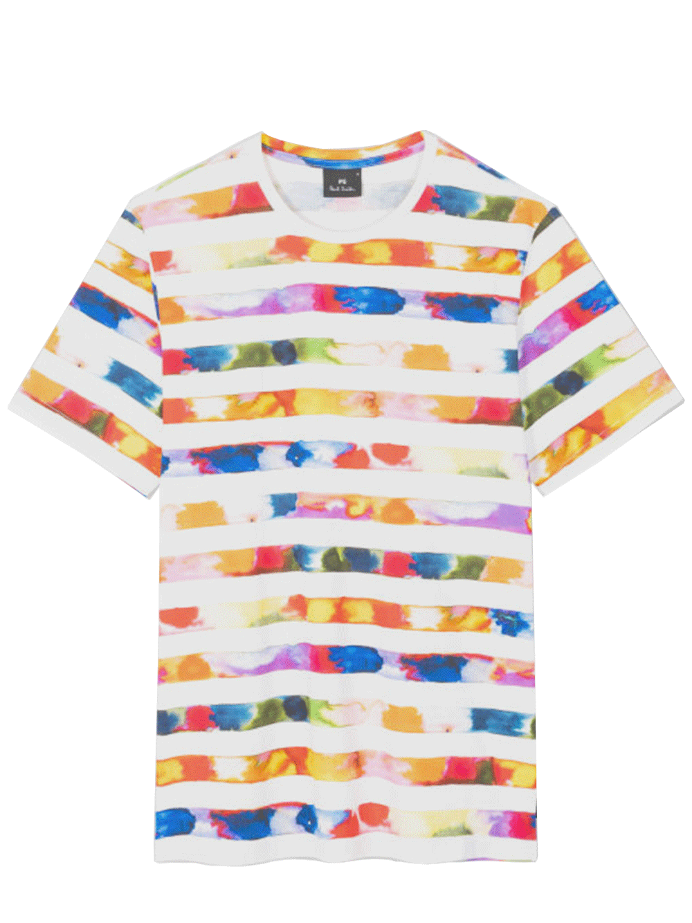 PS Paul Smith Men Watercolor Stripe Print T-Shirt White