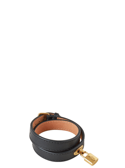 Padlock-Double-Leather-Bracelet-Black-1