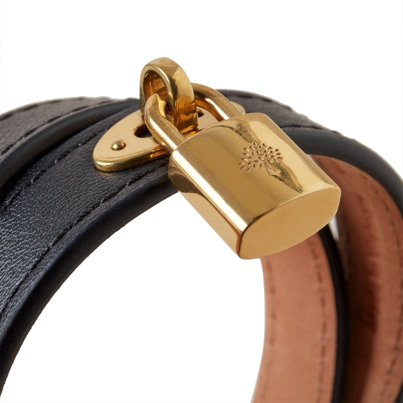     Padlock-Double-Leather-Bracelet-Black-2