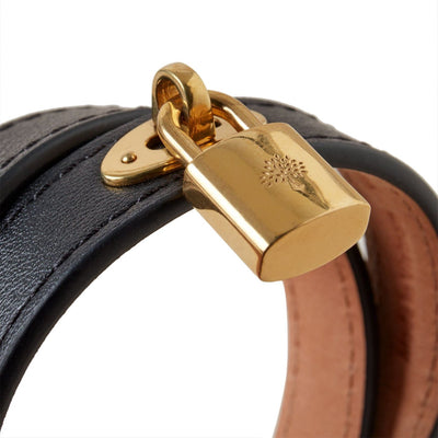     Padlock-Double-Leather-Bracelet-Black-2