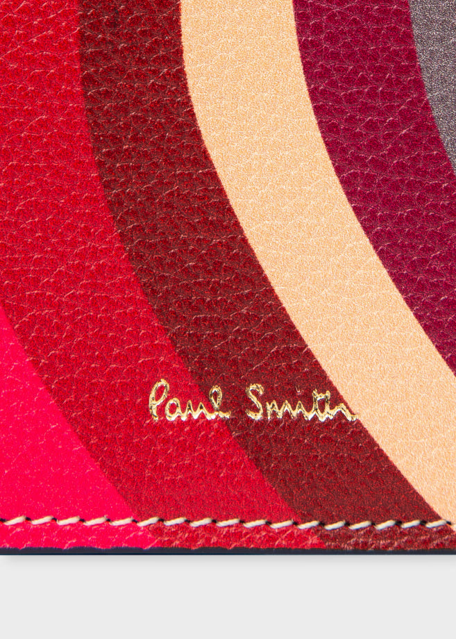 PAUL SMITH Womens Crossover Medium swirl multi stripe Leather Zip Around  PURSE 5057846841286