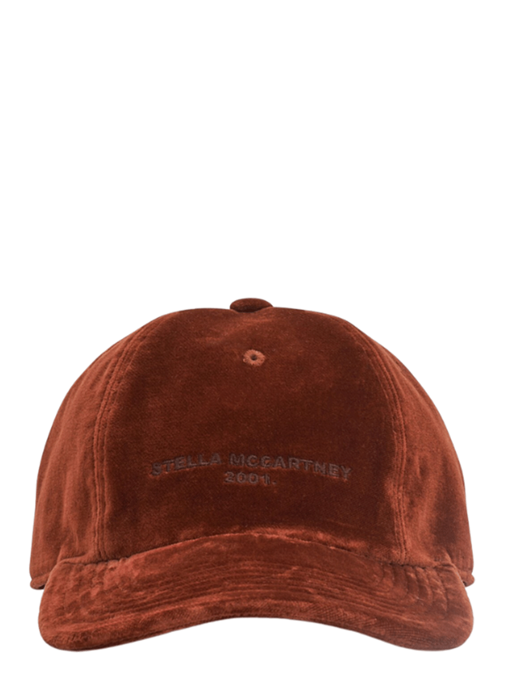 STELLA-McCARTNEY-Stella-Mccartney-Logo-Velvet-Cap-Brown-1