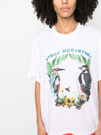 Bird Crest Print T-Shirt (White)
