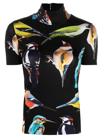 Bird Print Stretch Top (Multi)