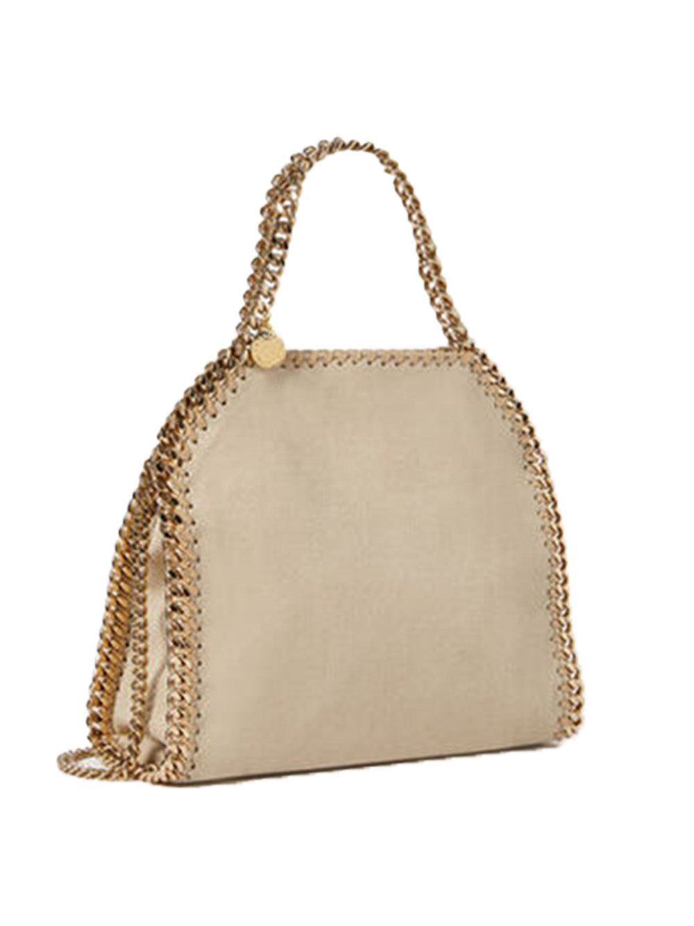 Stella McCartney Falabella Mini Tote Bag with Gold Color Chain Natural Beige 2