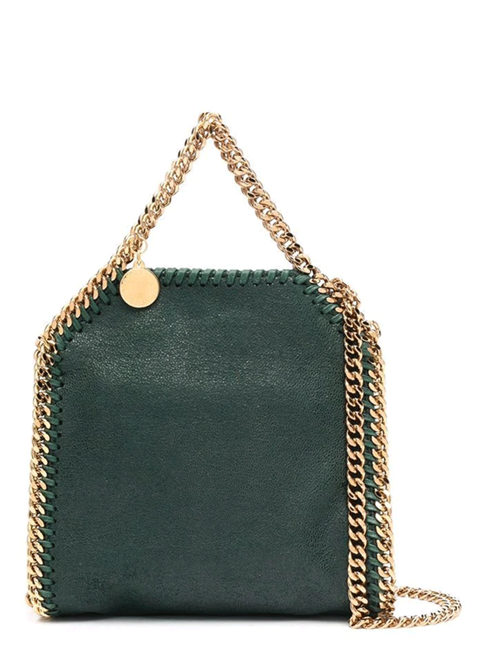 Falabella Tiny Tote Bag with Gold Color Chain (Green)