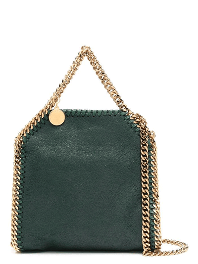 Falabella Tiny Tote Bag with Gold Color Chain (Green)