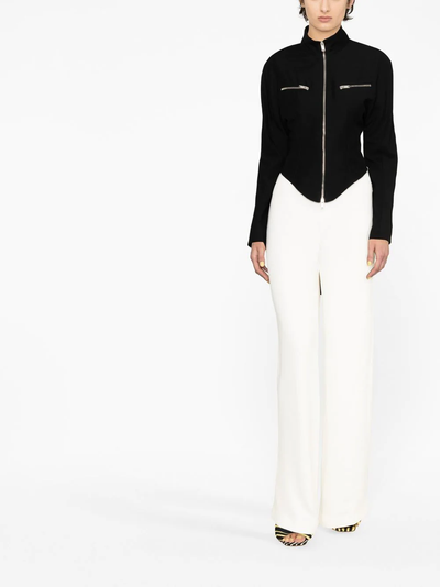 Low Rise Slim Leg Tailored Trousers (White)