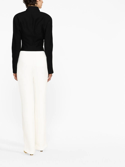 Low Rise Slim Leg Tailored Trousers (White)