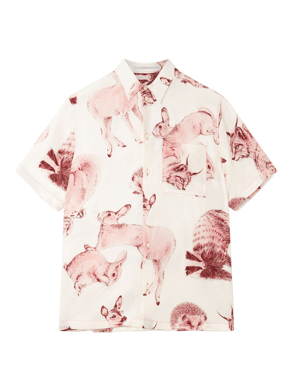 Rewild Fauna Print Silk Shirt (Pink)