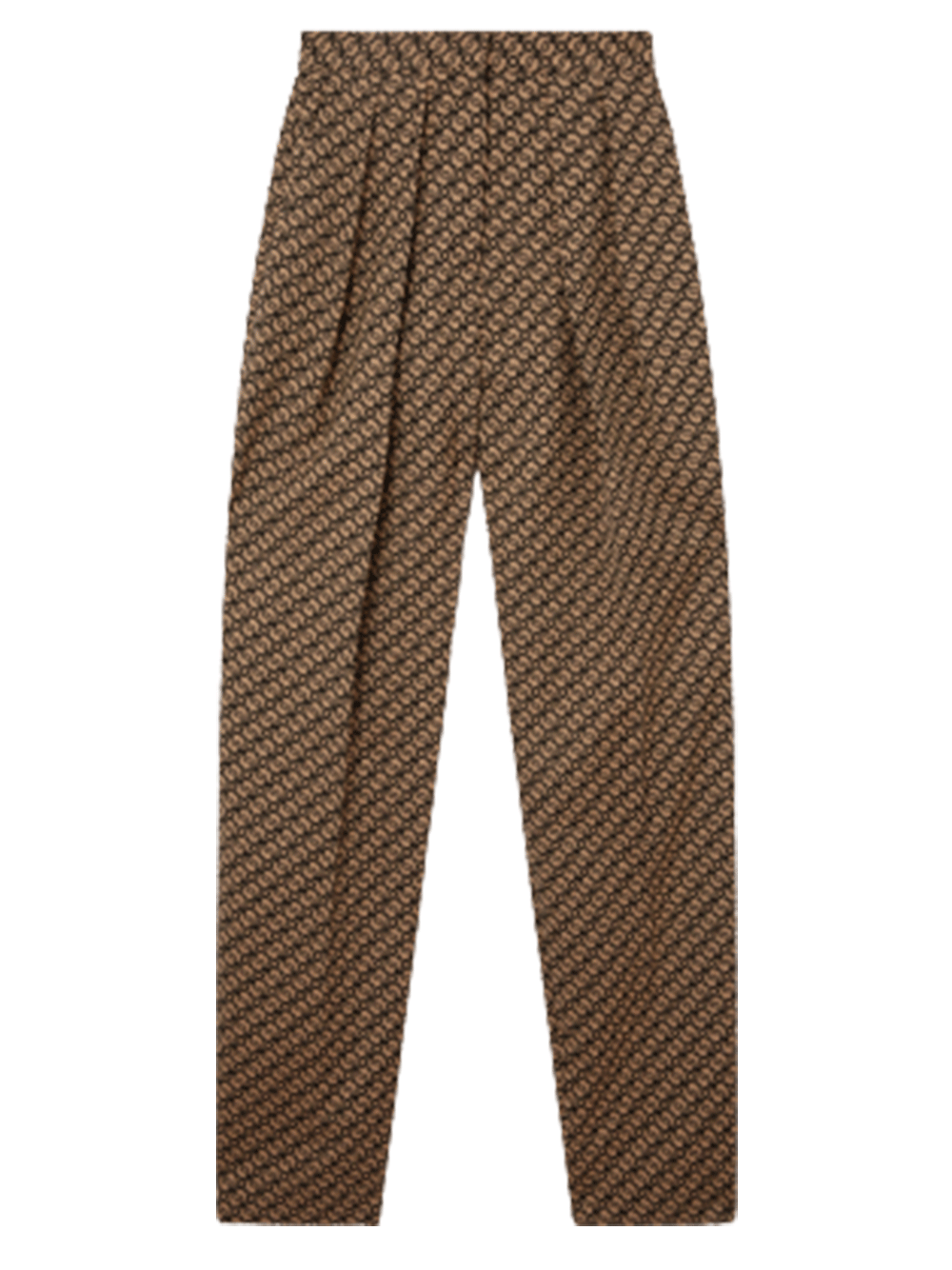 S-Wave Pleat Front Straight Leg Trousers (Brown)